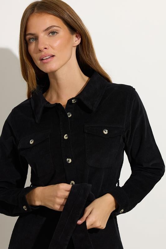 Evans M&Co Black Cord Shirt Dress