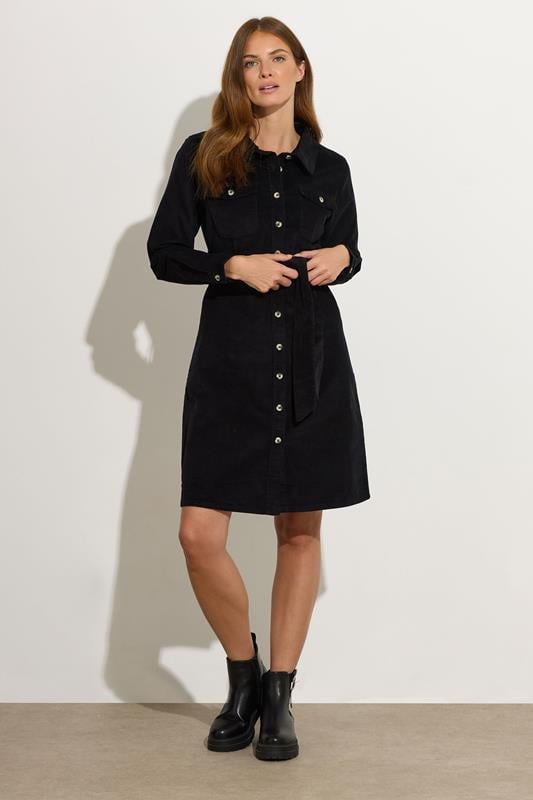 evans M&Co Black Cord Shirt Dress