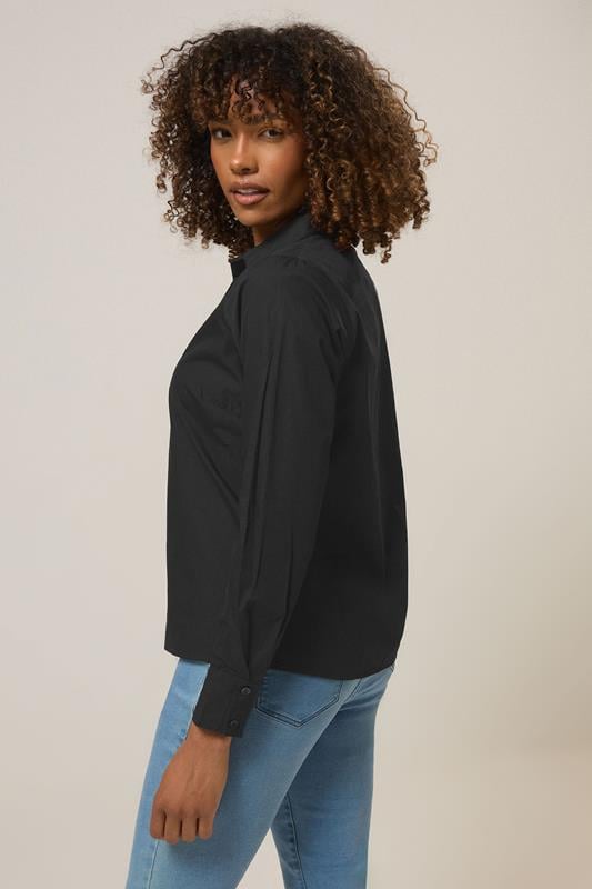 Evans M&Co Black Fitted Cotton Poplin Shirt