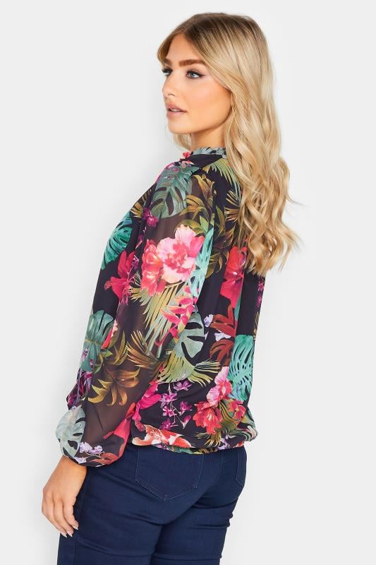 Evans M&Co Black Floral High Neck Blouse