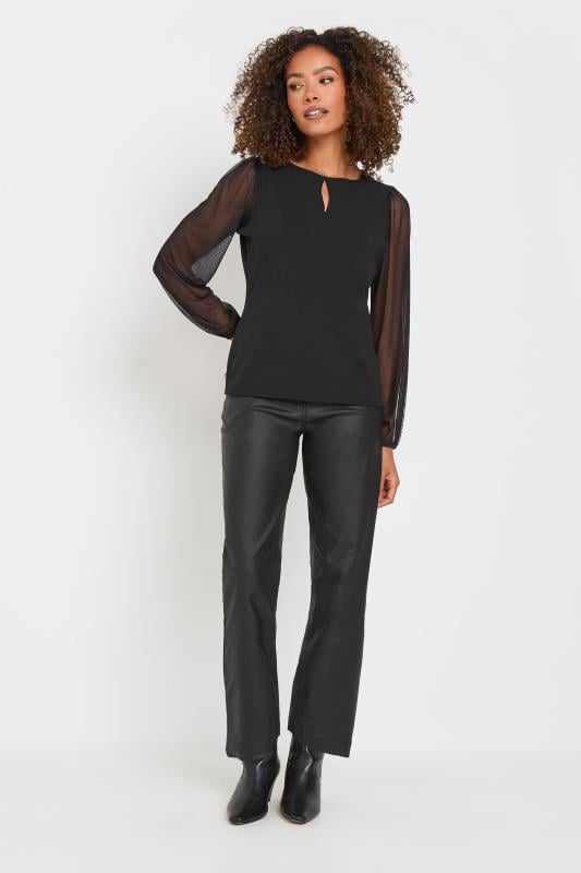 Evans M&Co Black Keyhole Detail Scuba Mesh Top