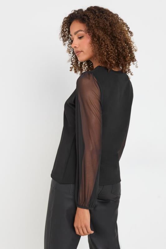 Evans M&Co Black Keyhole Detail Scuba Mesh Top