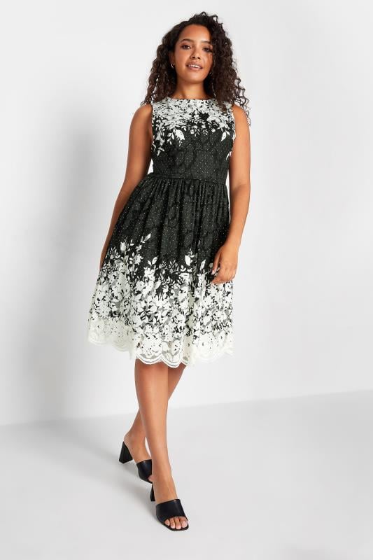 evans M&Co Black Lace Border Midi Dress