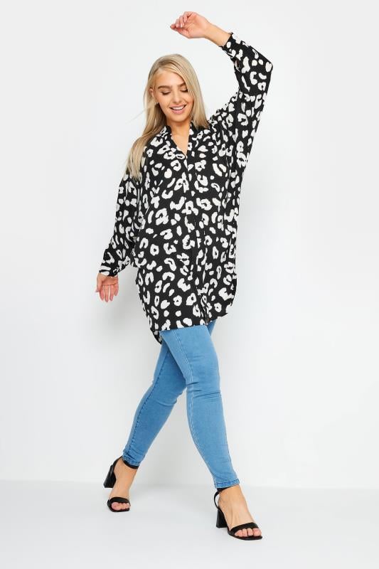 Evans M&Co Black Leopard Print Blouse