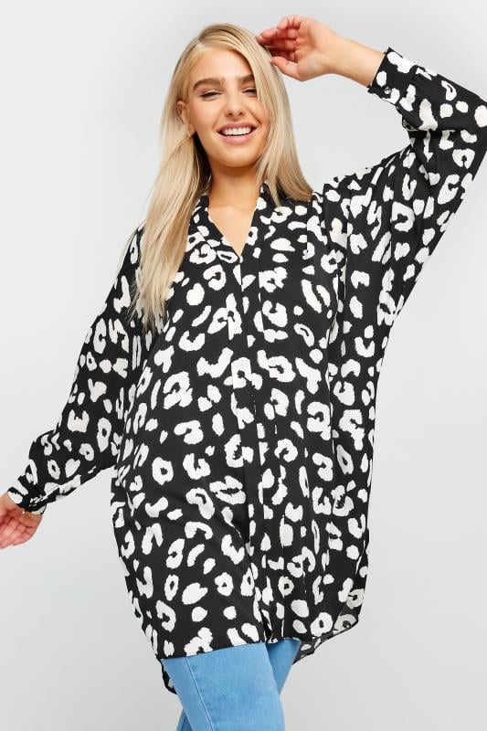 evans M&Co Black Leopard Print Blouse