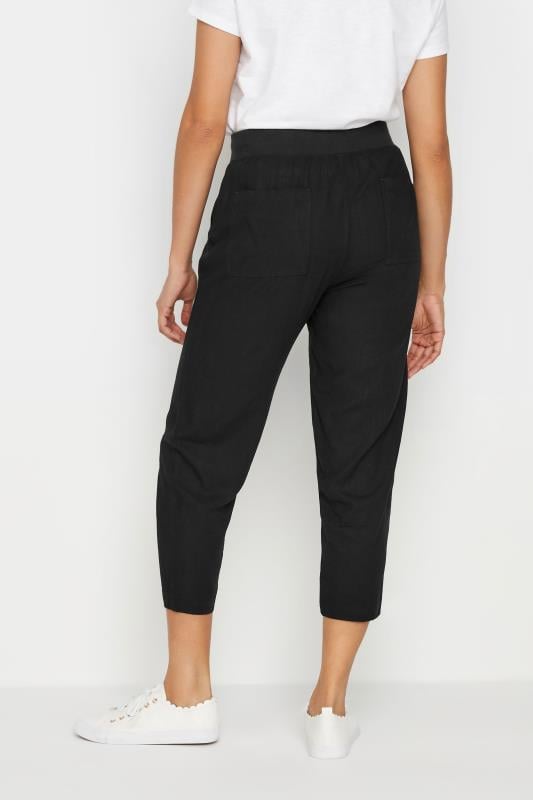 Evans M&Co Black Linen Cropped Joggers