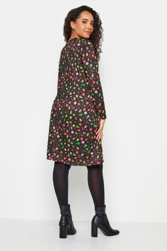 Evans M&Co Black Novelty Printed Christmas Dress