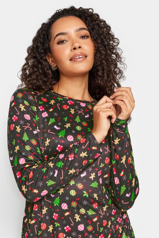 Evans M&Co Black Novelty Printed Christmas Dress