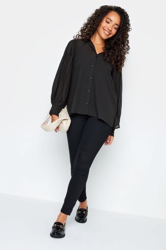 Evans M&Co Black Pleat Sleeve Shirt