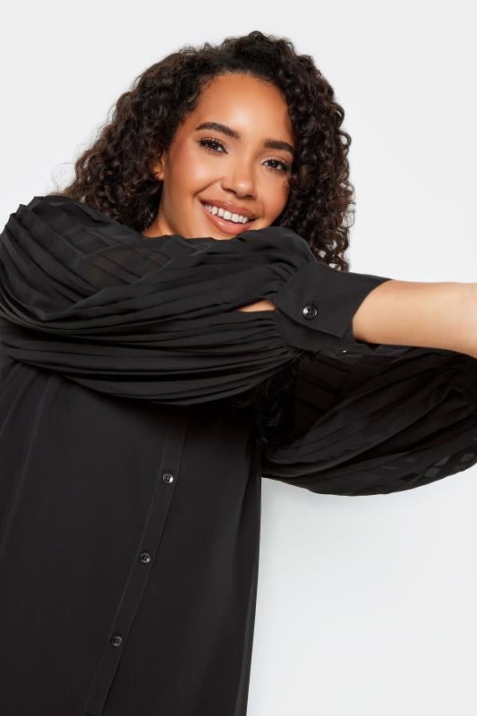 Evans M&Co Black Pleat Sleeve Shirt