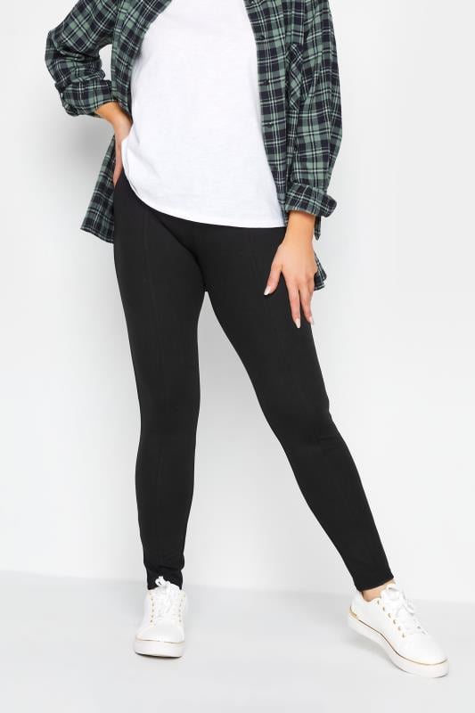 evans M&Co Black Ponte Seam Detail Leggings