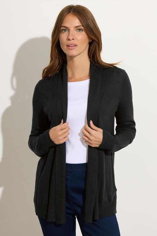 evans M&Co Black Shawl Collar Cardigan