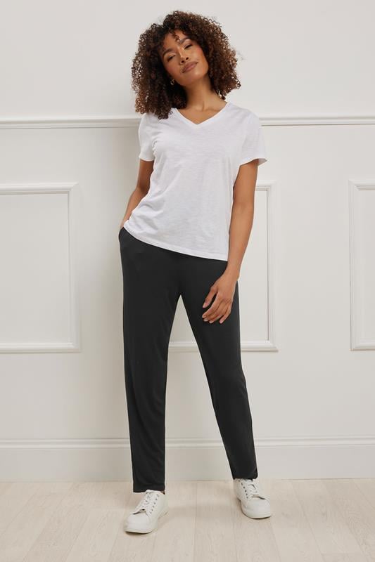 Evans M&Co Black Soft Jersey Hareem Trousers