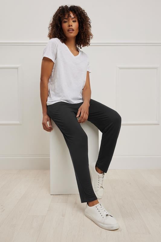 evans M&Co Black Soft Jersey Hareem Trousers