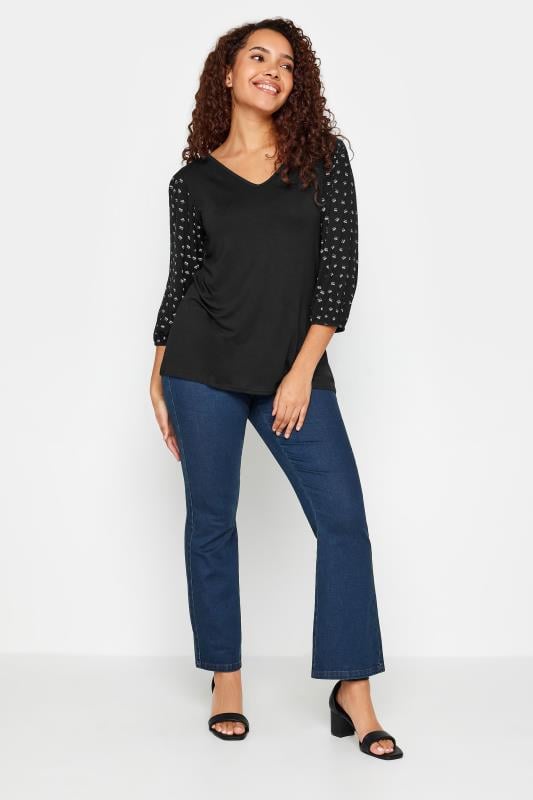 Evans M&Co Black Square Print Top