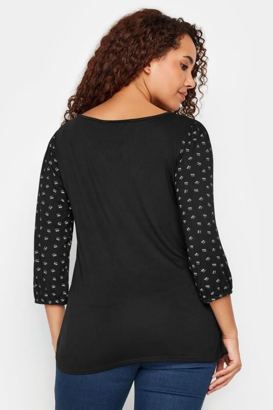 Evans M&Co Black Square Print Top