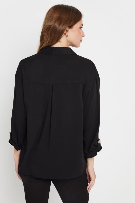 Evans M&Co Black Statement Button Cotton Shirt