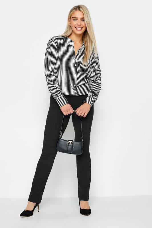 Evans M&Co Black Straight Leg Bengaline Trousers