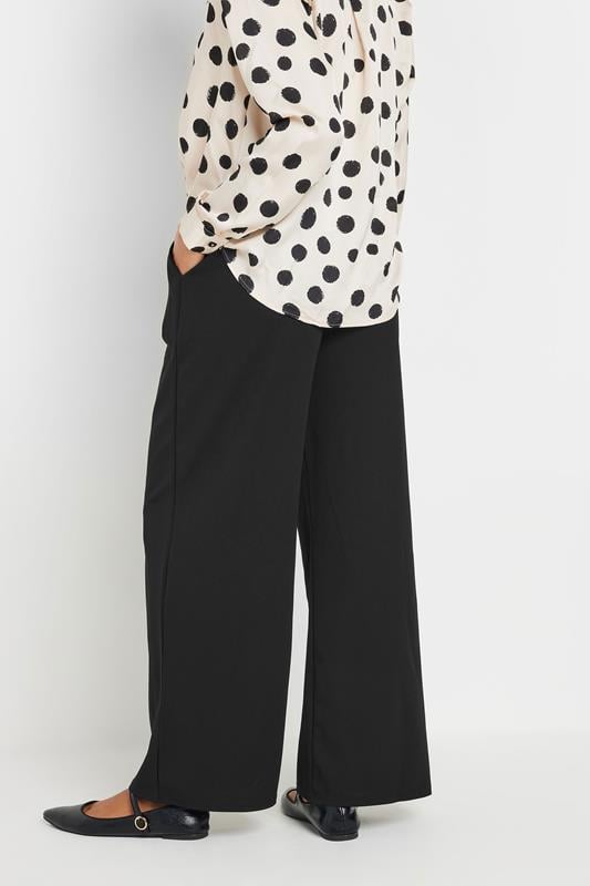 Evans M&Co Black Stretch Scuba Wide Leg Trousers
