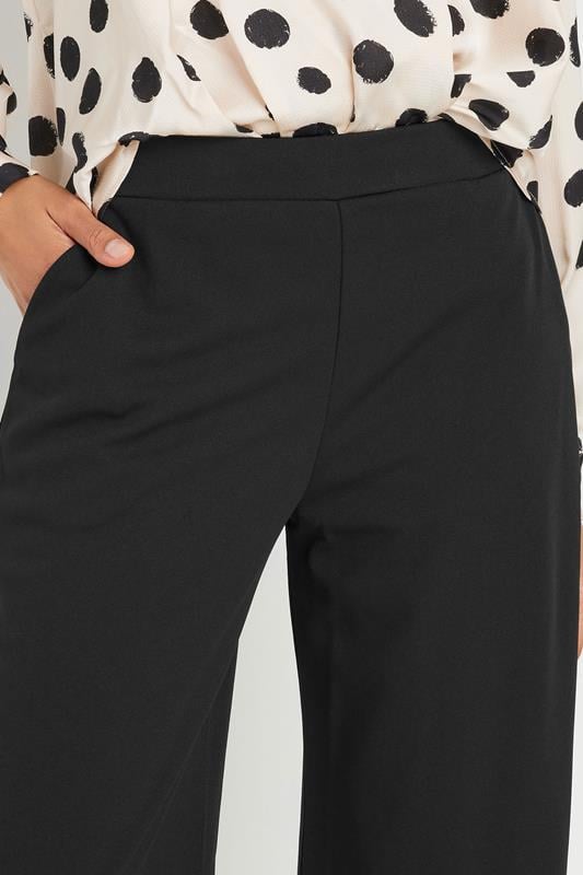 Evans M&Co Black Stretch Scuba Wide Leg Trousers