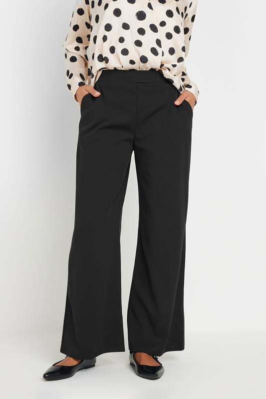 evans M&Co Black Stretch Scuba Wide Leg Trousers