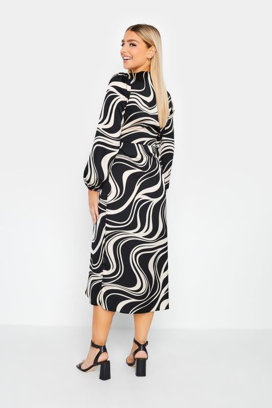 Evans M&Co Black Swirl Print Midi Wrap Dress