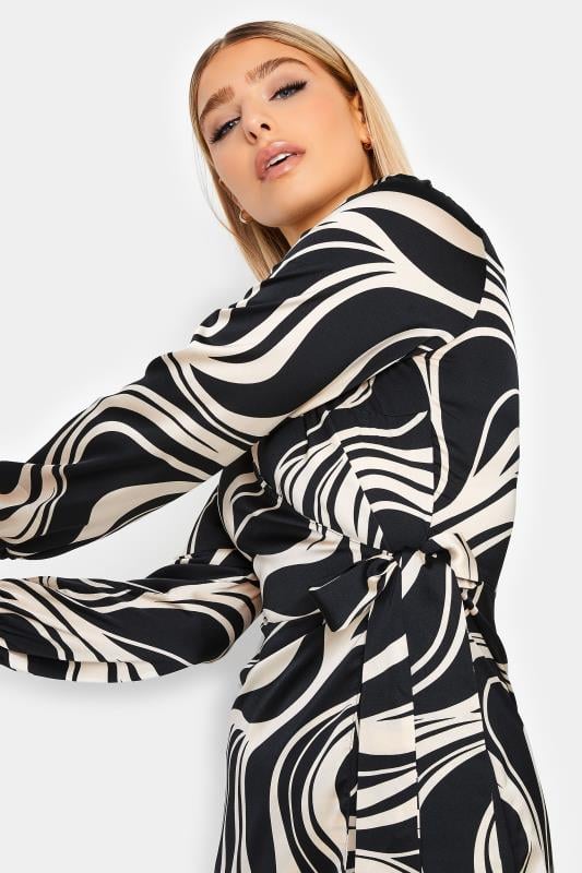 Evans M&Co Black Swirl Print Midi Wrap Dress