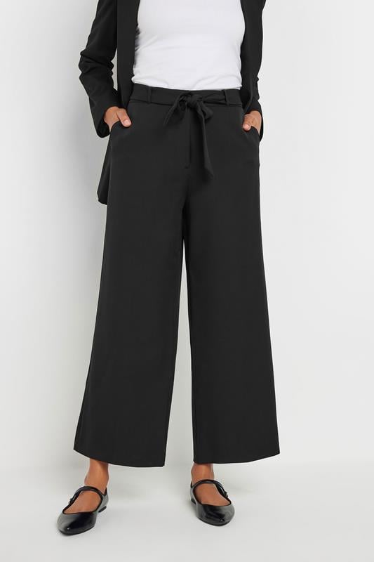 evans M&Co Black Tailored Wide Leg Belted Trouser