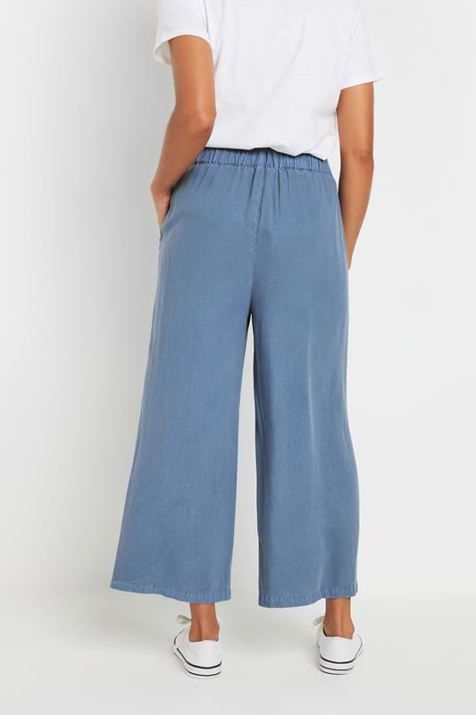 Evans M&Co Blue Acid Wash Wide Leg Culottes