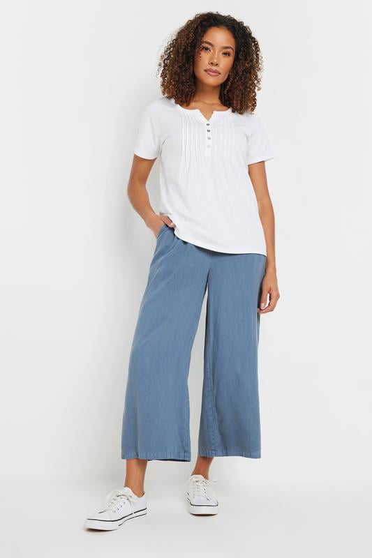 evans M&Co Blue Acid Wash Wide Leg Culottes
