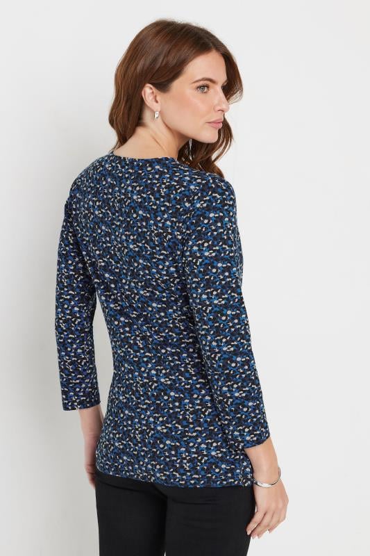 Evans M&Co Blue Animal Print Wrap Top