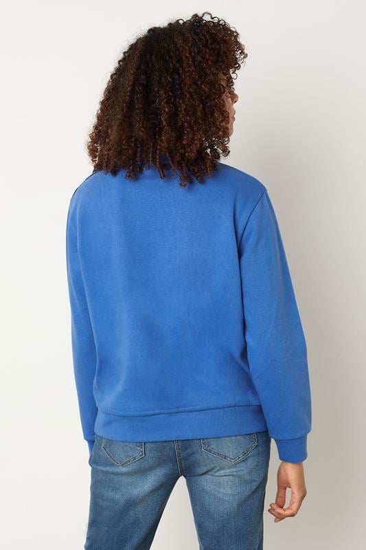 Evans M&Co Blue Button Detail Sweatshirt