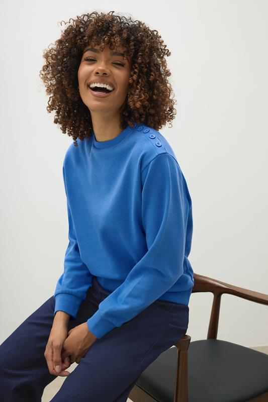 evans M&Co Blue Button Detail Sweatshirt