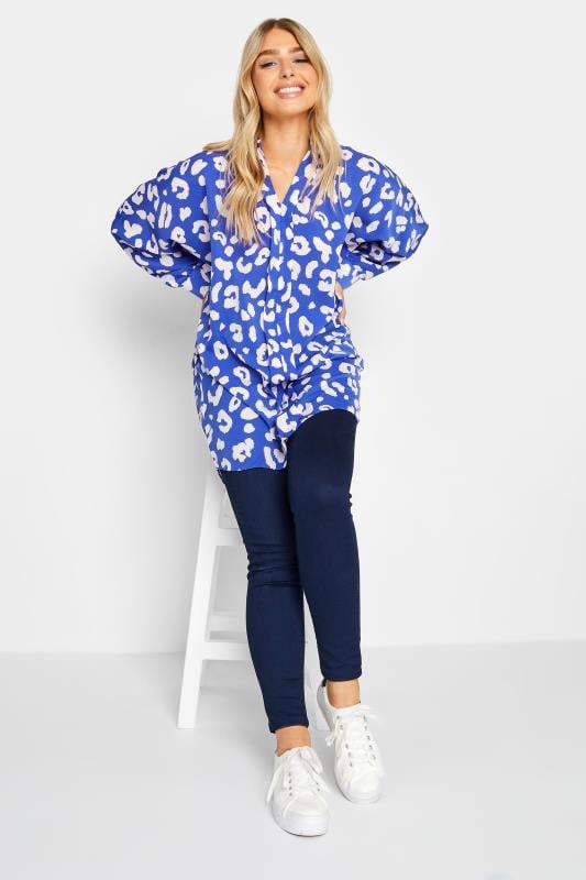 Evans M&Co Blue Leopard Print Blouse