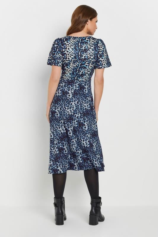 Evans M&Co Blue Leopard Print Midi Dress