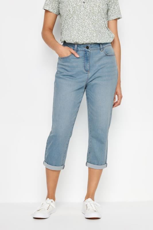 Evans M&Co Blue Light Wash Cropped Boyfriend Jeans