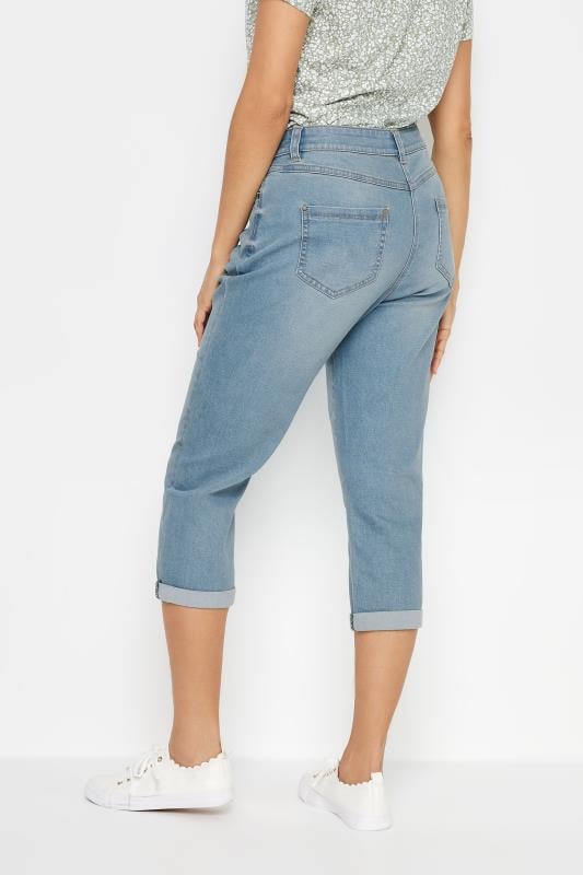 Evans M&Co Blue Light Wash Cropped Boyfriend Jeans