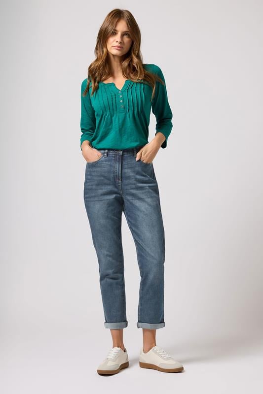 Evans M&Co Blue Mid Wash Boyfriend Jeans