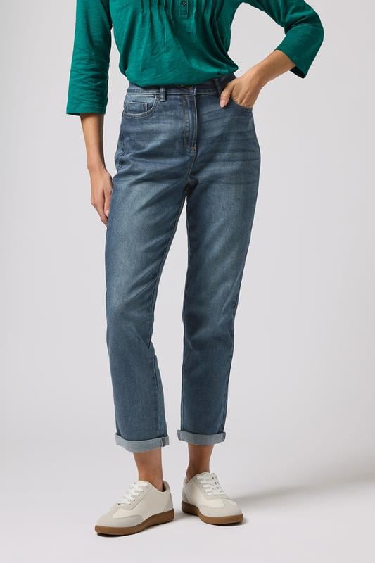 Evans M&Co Blue Mid Wash Boyfriend Jeans