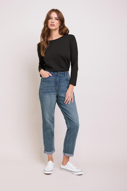 evans M&Co Blue Mid Wash Boyfriend Jeans