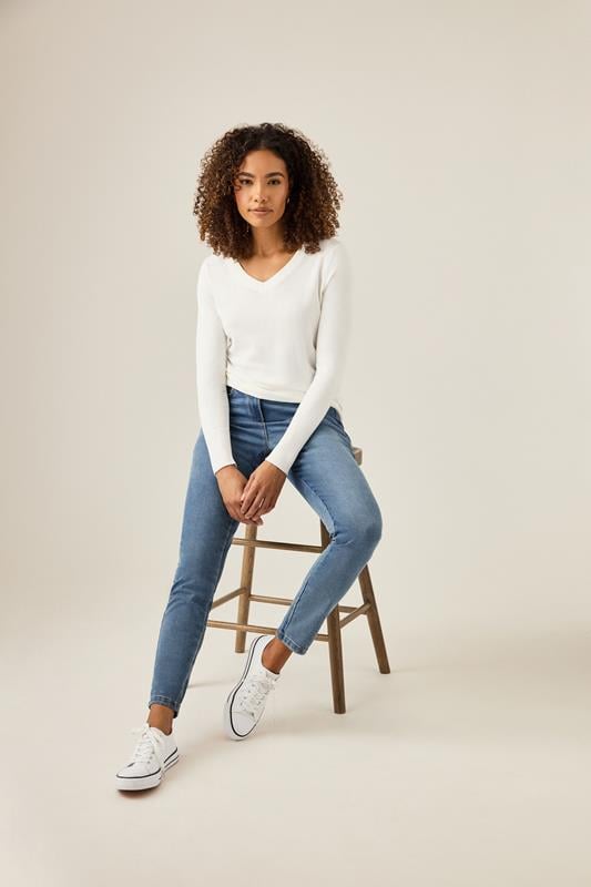 evans M&Co Blue Mid Wash Skinny Jeans