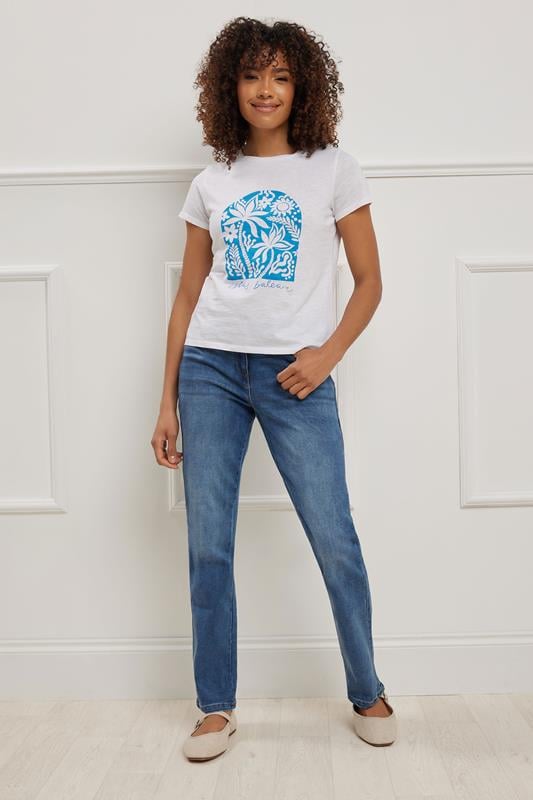 evans M&Co Blue Mid Wash Straight Leg Jeans