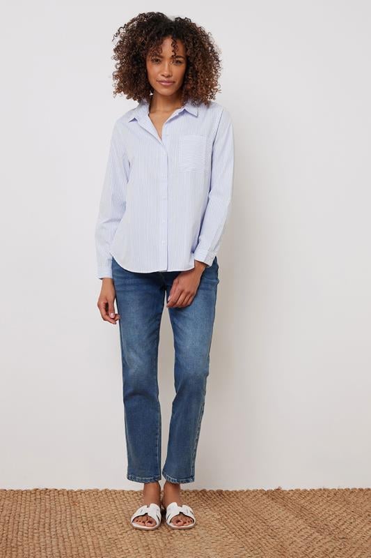 Evans M&Co Blue & White Striped Shirt