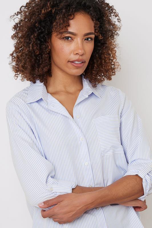 Evans M&Co Blue & White Striped Shirt