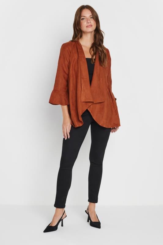 Evans M&Co Brown Suedette Waterfall Jacket