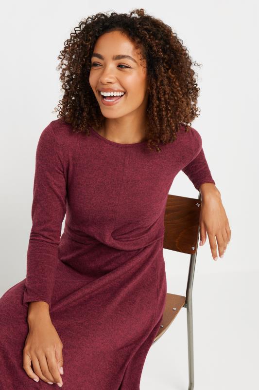 Evans M&Co Burgundy Red Twist Front Maxi Dress