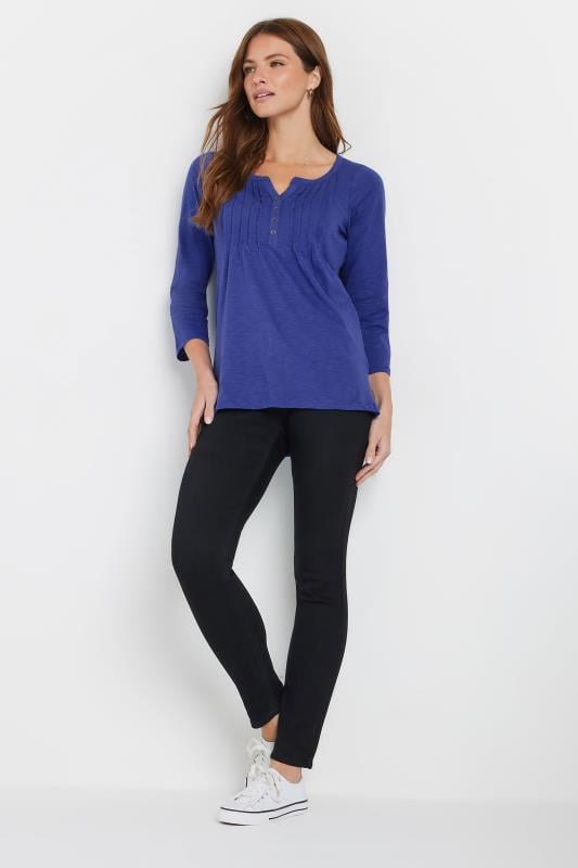 Evans M&Co Cobalt Blue Cotton Henley Top