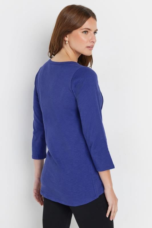Evans M&Co Cobalt Blue Cotton Henley Top