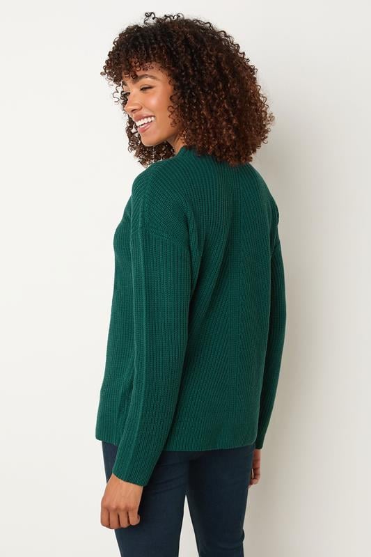 Evans M&Co Dark Green Funnel Neck Knitted Jumper