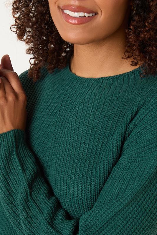 Evans M&Co Dark Green Funnel Neck Knitted Jumper